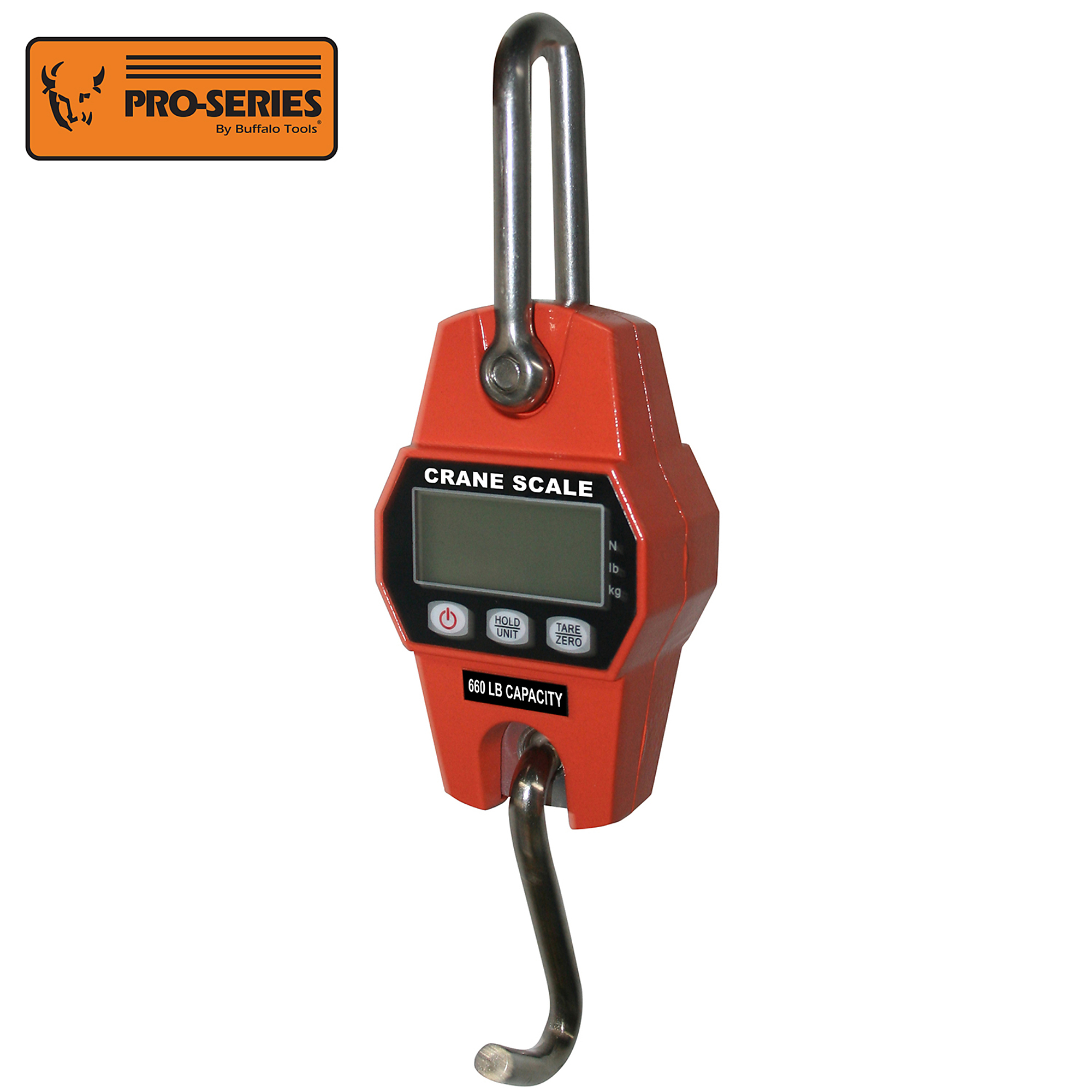 ProSeries, Digital Hanging Scale with 660 lbs Capacity, Capacity 660 Color Orange, Material Metal, Model# DHS660